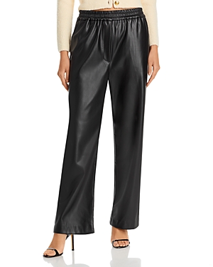 Aqua Faux Leather Trousers - 100% Exclusive In Black