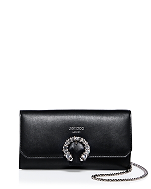 Jimmy Choo Embellished Convertible Clutch In Black/silver