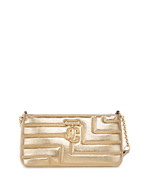 Shop Jimmy Choo Avenue Slim Shoulder Bag In Gold/light Gold