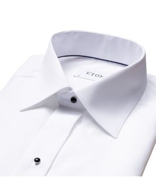 Classic Fit White Piqu&eacute; Formal Shirt