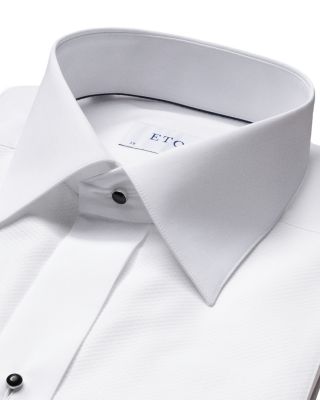 Contemporary Fit White Piqu&eacute; Formal Shirt