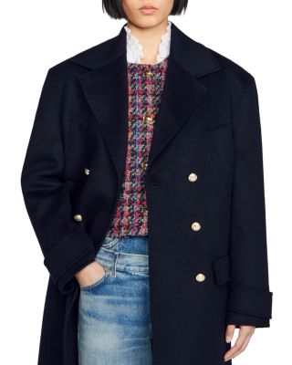 Sandro Betina Wool Double Breasted Coat | Bloomingdale's
