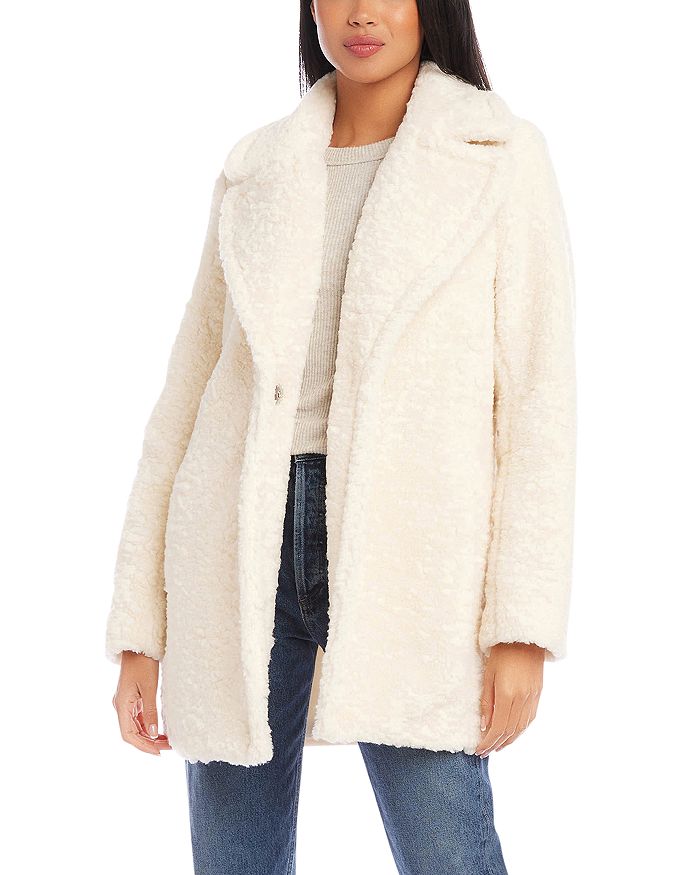 Karen Kane Notched Collar Fleece Coat | Bloomingdale's