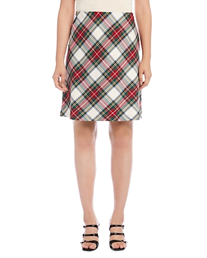 Karen Kane Bias Cut Plaid Pencil Skirt In Plaid