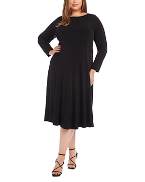 Karen Kane Plus Kate Midi Dress In Black