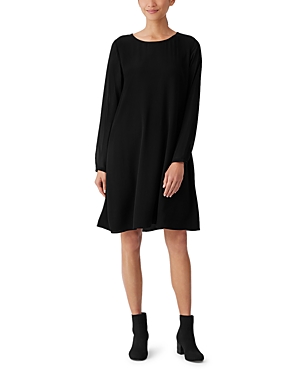 Eileen Fisher Silk Pullover Dress In Black