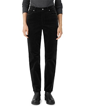 Eileen Fisher Black Velvet Ankle Skinny Pants Jeans Women Size 14