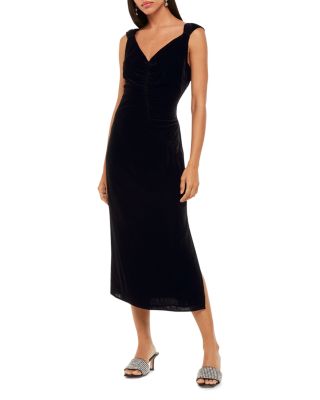 Whistles - Draped Velvet Midi Dress