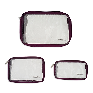 Shop Baggallini Clear Travel Pouch Set In Mulberry