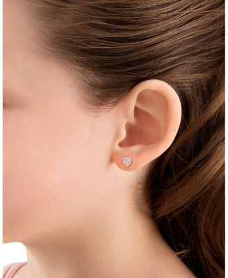 Girls' 14K Gold Blissful Heart Studs Screw Back Earrings - Baby, Little Kid, Big Kid