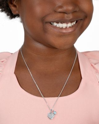  Children's Sterling Silver Oh So Loved Birthstone Girls' 12-14" Necklace