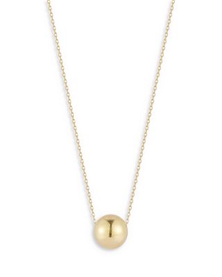 Moon & Meadow - 14K Yellow Gold Polished Ball Pendant Necklace, 16"