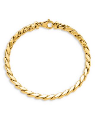 Bloomingdale's Fine Collection - Men's 14K Yellow Gold Polished Fancy Link Chain Bracelet