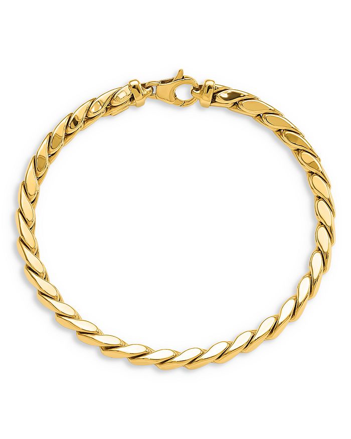 Bloomingdale's 14K Yellow Gold Polished Fancy Link Chain Bracelet - 100 ...