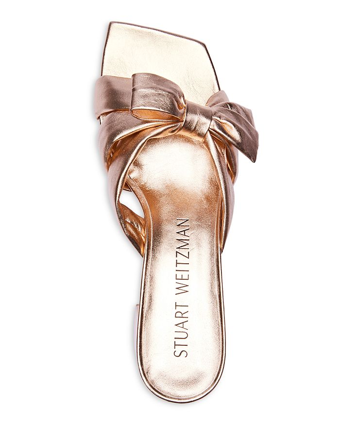 Shop Stuart Weitzman Women's Sofia 45 Slip On Bow Sandals In Ballet