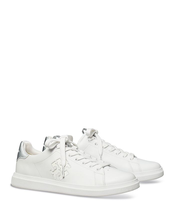 Tory Burch Women's Double T Howell Lace Up Low Top Court Sneakers ...