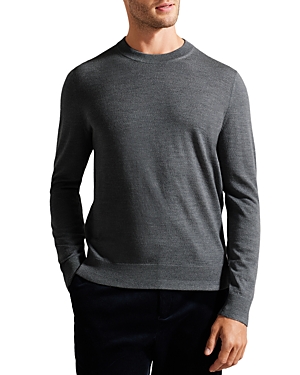 Ted Baker Carnby Wool Crewneck Sweater In Charcoal
