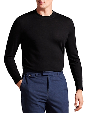 Ted Baker Crannog Wool-blend Crewneck Sweater In Navy