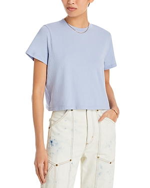 Madewell Lakeshore Softfade Cotton Crop Tee In Craft Blue