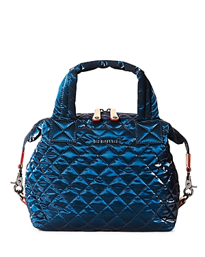 Mz Wallace Small Sutton Deluxe Tote In Midnight Liquid/gunmetal
