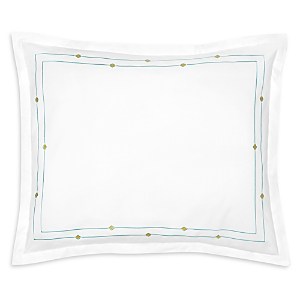Sferra Diamantini Sham, Continental In White/aqua