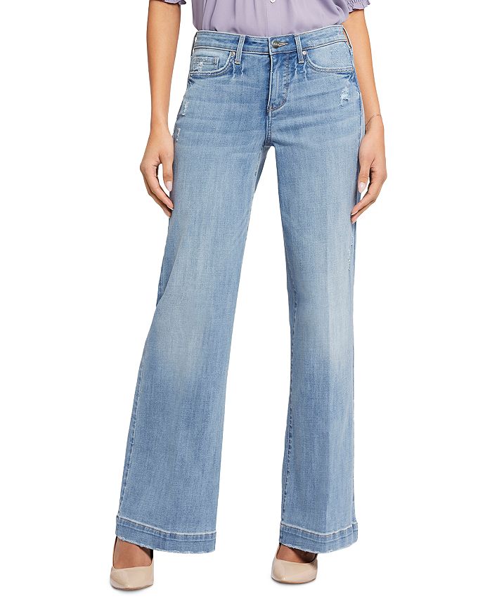 NYDJ Teresa Mid Rise Wide Leg Jeans in Lakefront | Bloomingdale's