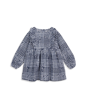 Miles The Label Girls' Floral Embroidered Brushed Flannel Checkered Dress - Baby