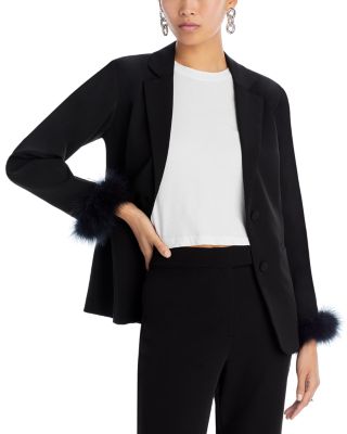 AQUA Feather Trim Blazer - Exclusive