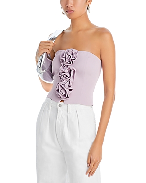 Endless Rose Strapless Flower Top Lavendar M In Lavender