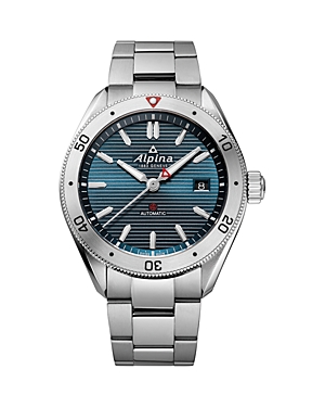Shop Alpina Alpiner 4 Automatic Watch, 40mm In Blue/silver