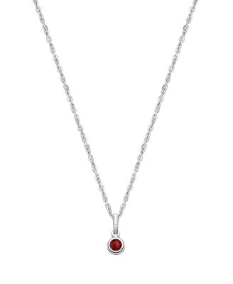  Girls' Sterling Silver tB Birthstone 13-14" Necklace - Children