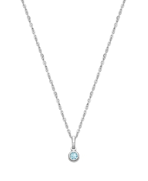 Tiny Blessings Girls' Sterling Silver Birthstone 13-14 Necklace - Baby, Little Kid, Big Kid In March