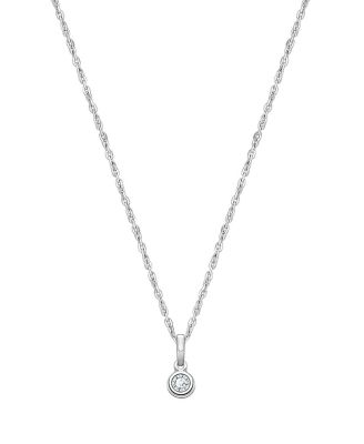  Girls' Sterling Silver tB Birthstone 13-14" Necklace - Children