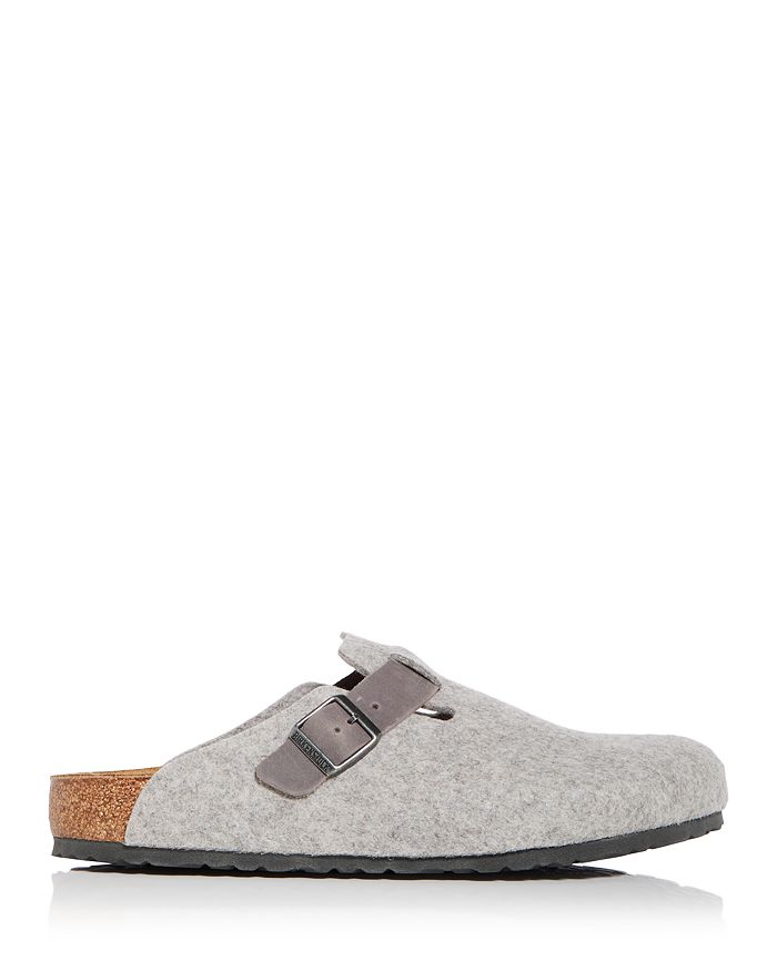 Birkenstock Men's Boston Clogs In Gray Wool