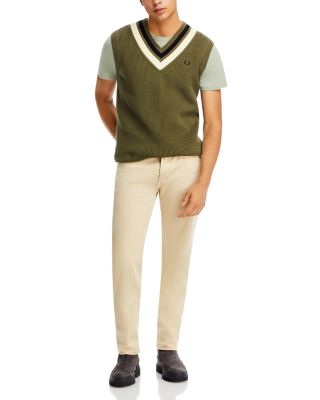 Fred Perry Striped Trim V Neck Sweater Vest | Bloomingdale's