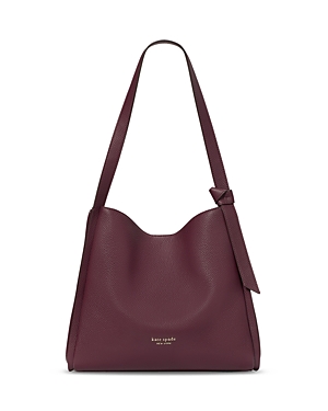 Kate Spade Knott Pebbled Leather Large Shoulder Bag In Deep Cherry