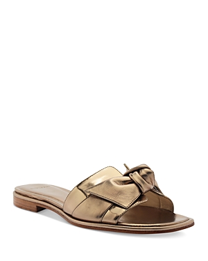 Alexandre Birman Maxi Clarita Holidays Bow Strap Slide Sandal In Luna