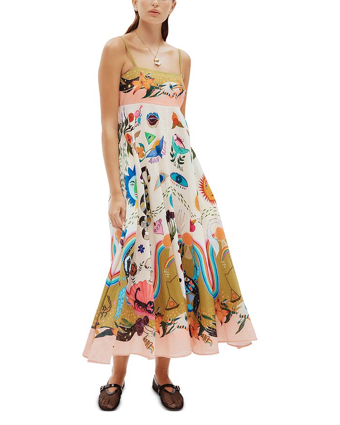 Alémais Evergreen Linen Sun Dress | Bloomingdale's