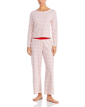 Ellie Cotton Printed Pajama Set In Blush