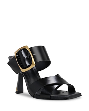 Vince Camuto Helya Womens Strappy Leather Heels In Black