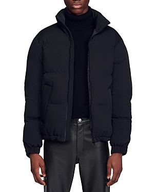 Shop Sandro Oversized Puffer Jacket In Black