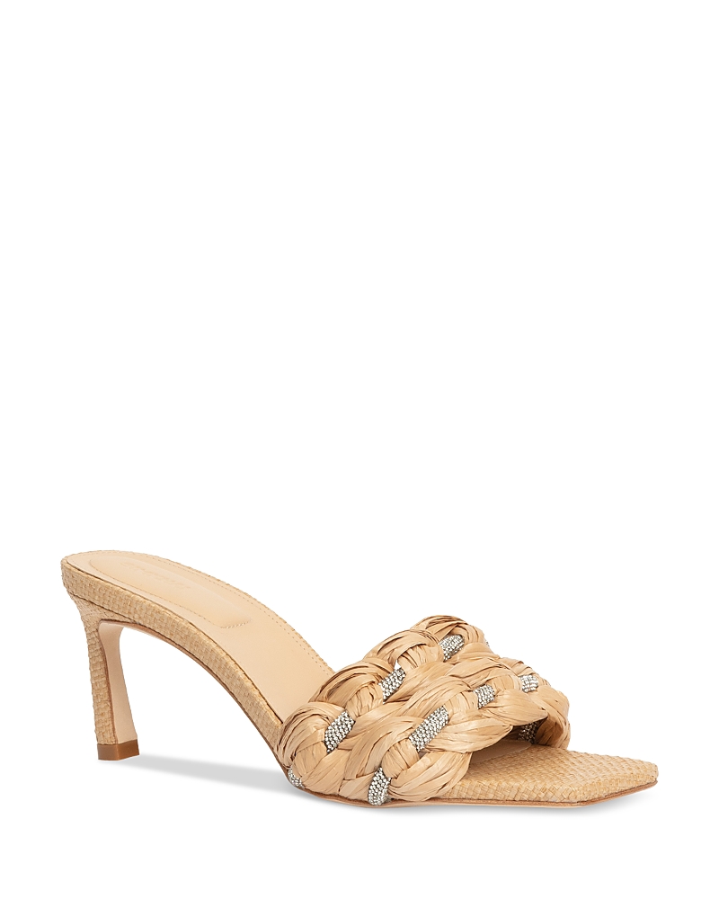 Simkhai Jena Crystal-embellished Raffia Sandals In Natural
