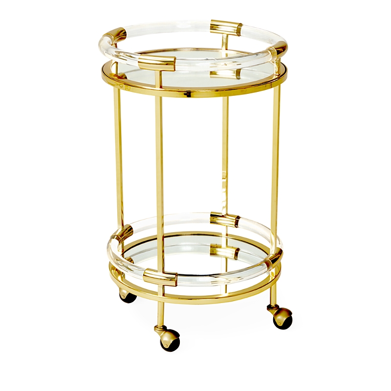 Jonathan Adler Round Jacques Tray - Brass/clear In Gold