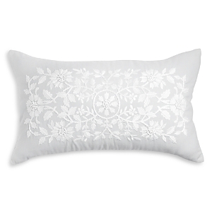 Sky Floral Embroidery Decorative Pillow, 14 X 24 - 100% Exclusive In Mineral Grey