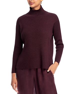 Eileen Fisher Rib Knit Turtleneck Sweater In Casis