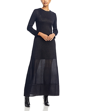 Shop Misook Shimmer Knit Maxi Dress In Black