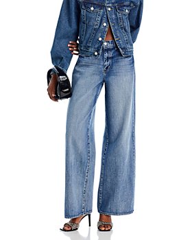 Frayed Hem Stonewashed Monogram Patch Jeans - Ready-to-Wear