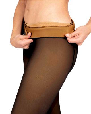 Faux Sheer Fleece Tights