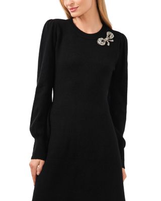 Bow Applique Sweater Dress