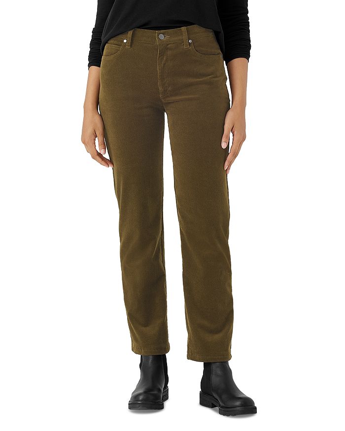 Eileen Fisher High Rise Ankle Straight Jeans in Serpent | Bloomingdale's